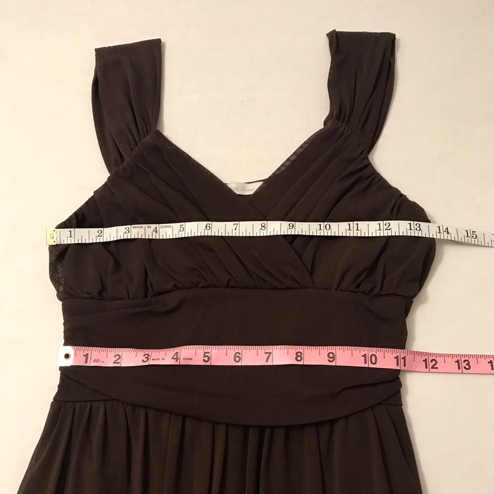 Vintage 90s Y2K brown nylon mesh  Slip dress - Picture 9 of 13